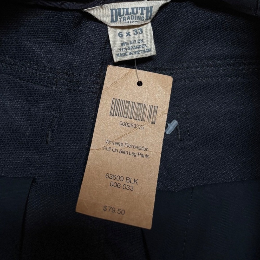 NWT Duluth Trading Co Womens Flexpedition Pull On Slim Leg Pants Hiking 6x33 - Picture 8 of 10